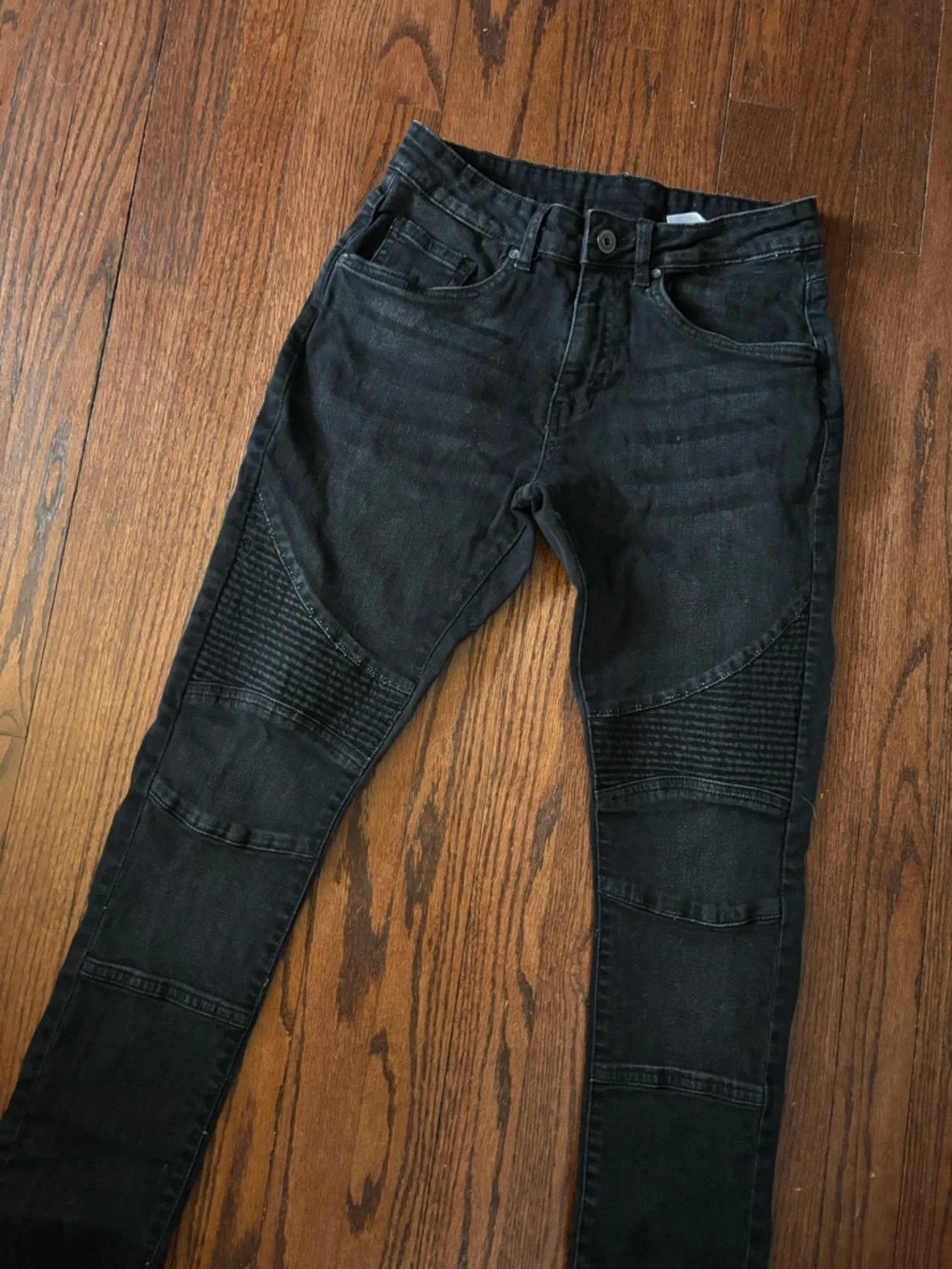 Urban Classics Black Men’s Skinny Motorcycle Jeans 30x30 - Picture 1 of 4